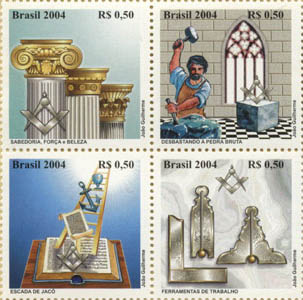 brasilianische Briefmarken mit Freimaurer-Motiven